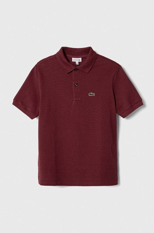 Lacoste Pamučna polo majica Lacoste boja: bordo, bez uzorka