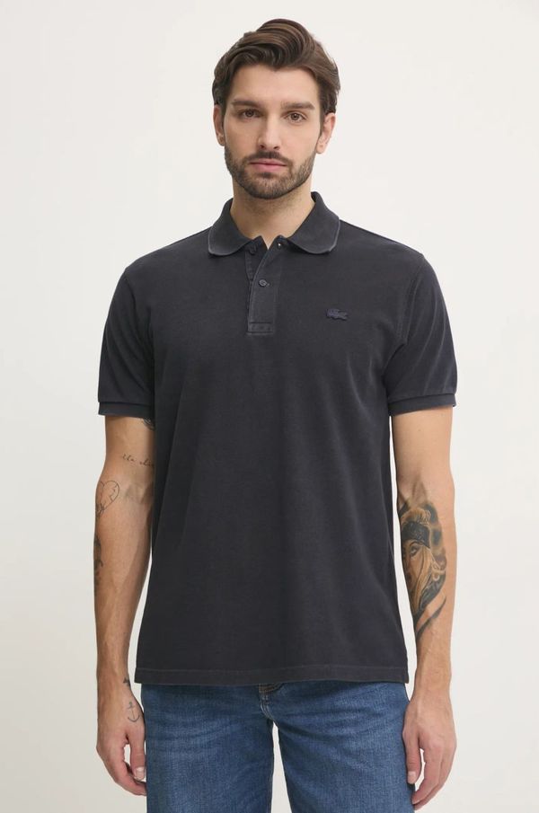Lacoste Pamučna polo majica Lacoste boja: crna, bez uzorka, PH2857