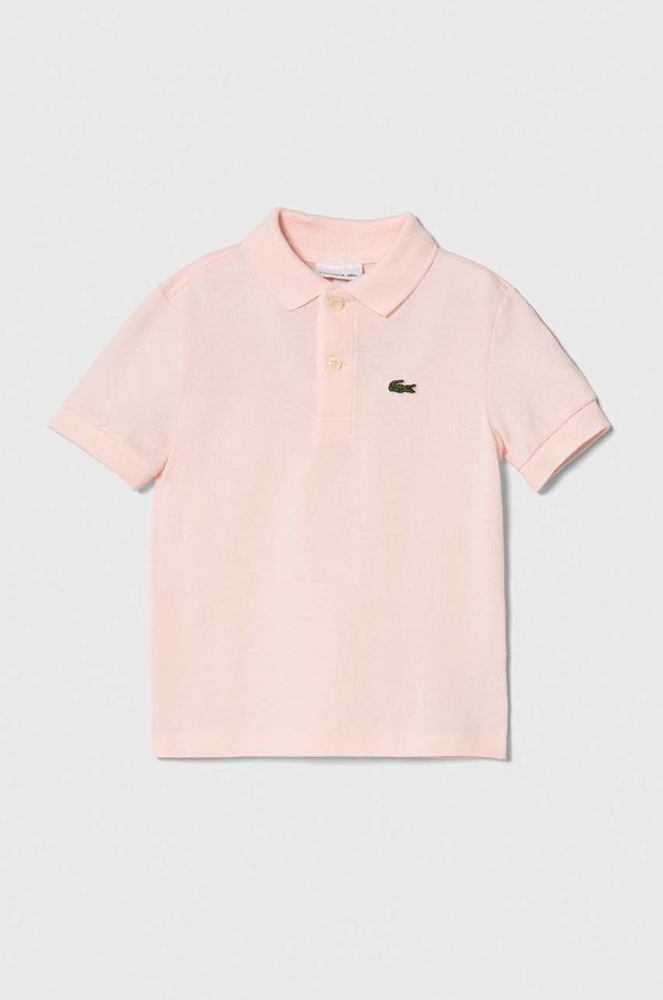 Lacoste Pamučna polo majica Lacoste boja: ružičasta, s ovratnikom