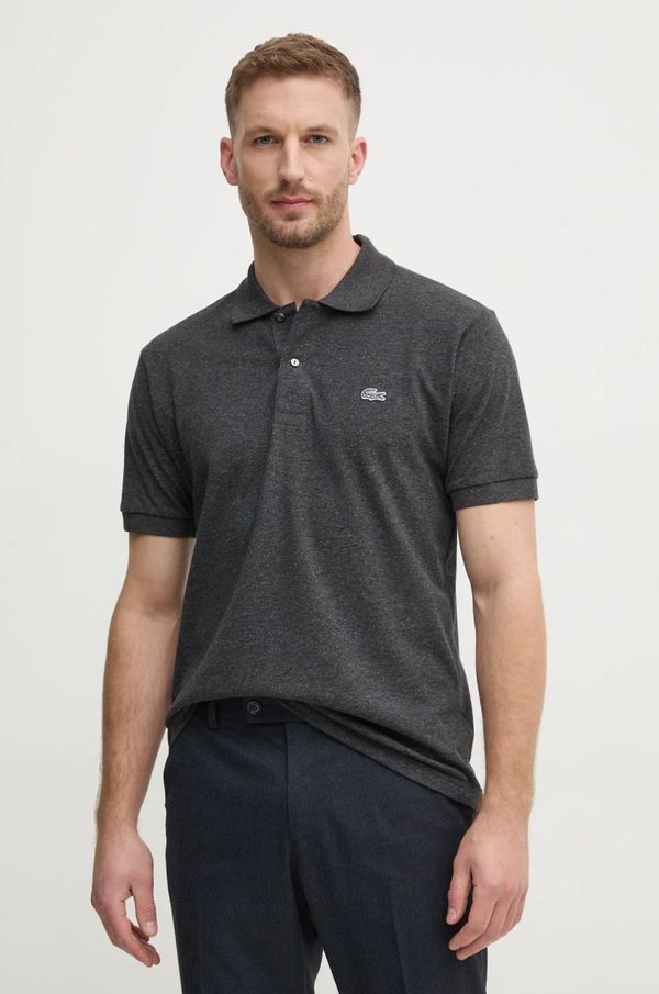 Lacoste Pamučna polo majica Lacoste boja: siva, bez uzorka, PH3518
