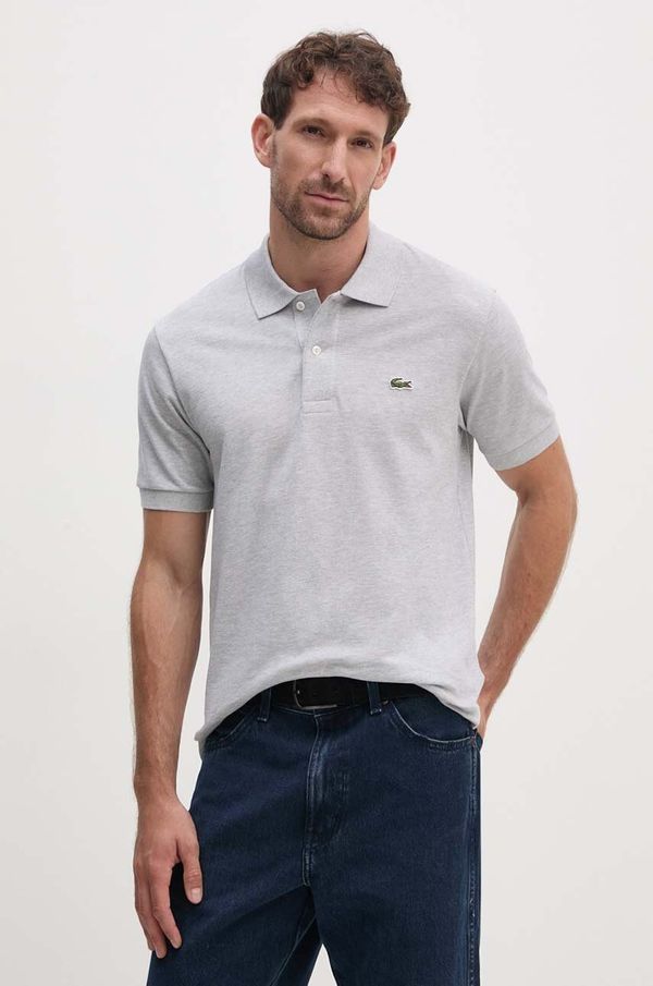 Lacoste Pamučna polo majica Lacoste boja: siva, melanž
