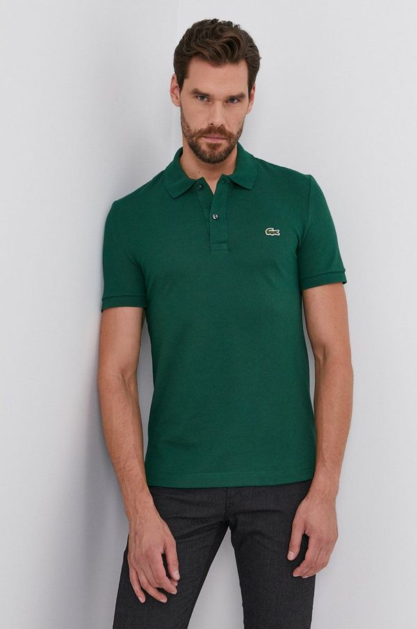 Lacoste Pamučna polo majica Lacoste boja: zelena, jednobojni model, PH4012.-132
