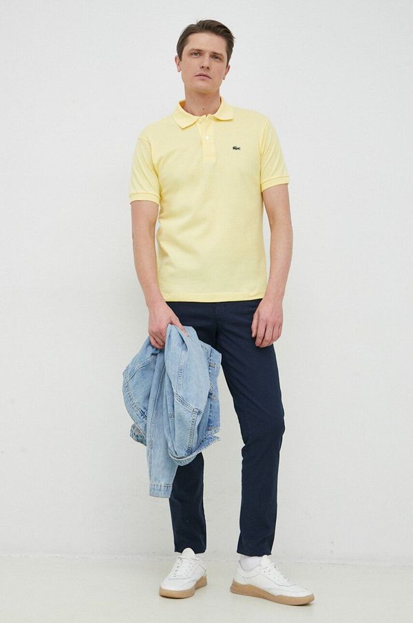 Lacoste Pamučna polo majica Lacoste boja: žuta, glatki model, L1212-001