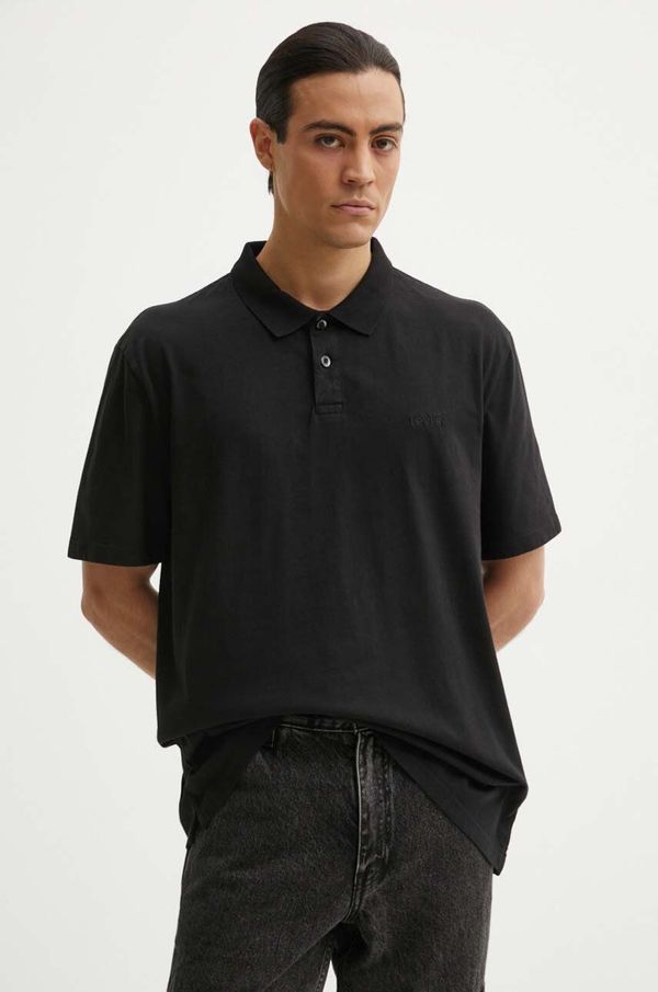 Levi's Pamučna polo majica Levi's boja: crna, bez uzorka, A6735