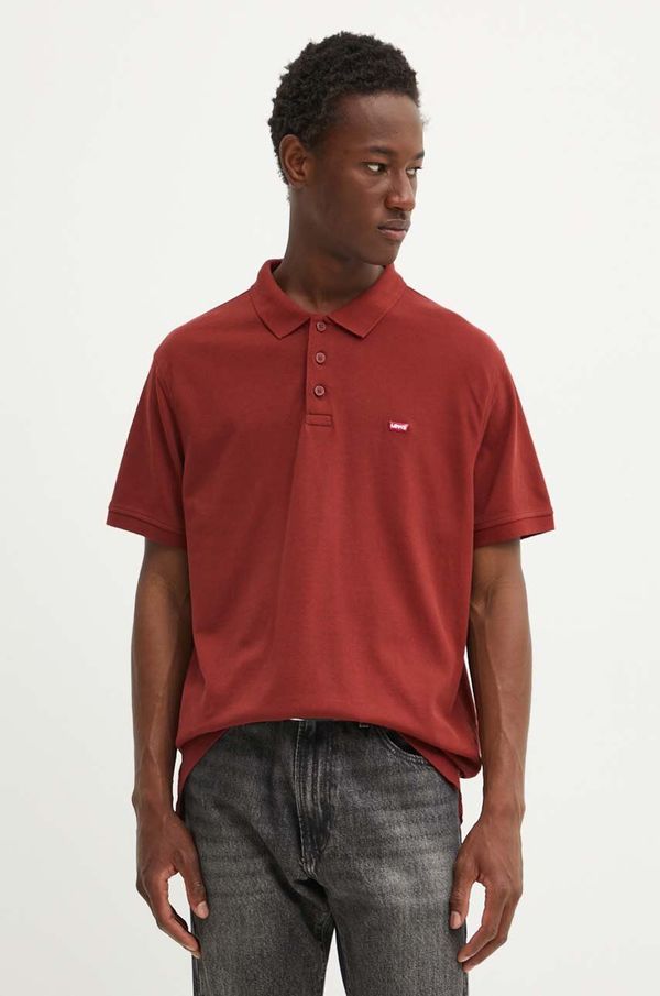 Levi's Pamučna polo majica Levi's boja: crvena, bez uzorka, 001EX