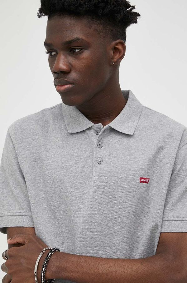 Levi's Pamučna polo majica Levi's boja: siva, melanž