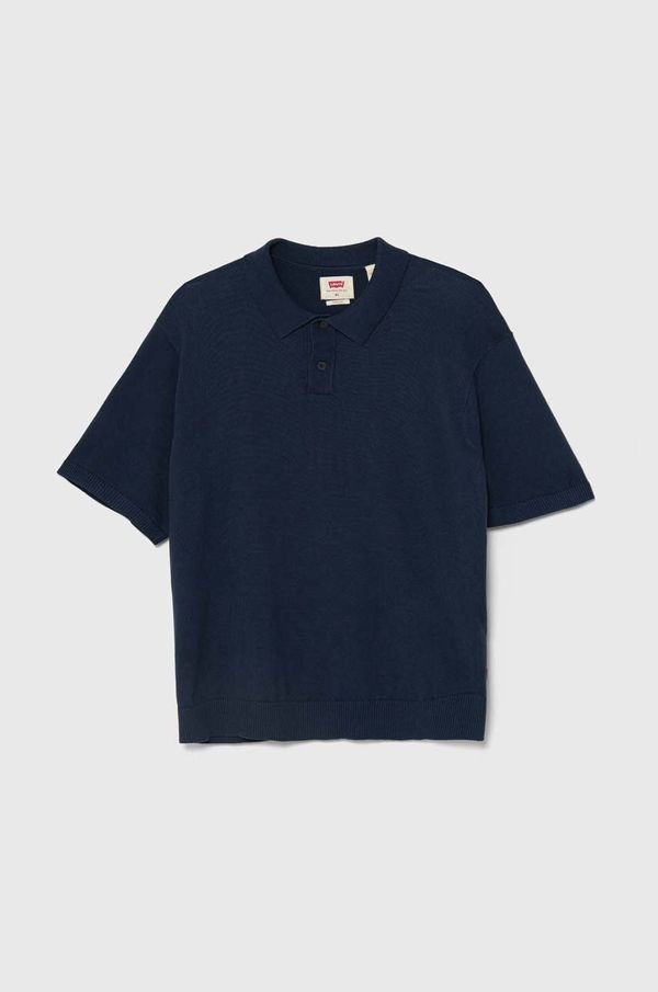 Levi's Pamučna polo majica Levi's boja: tamno plava, bez uzorka, A7294