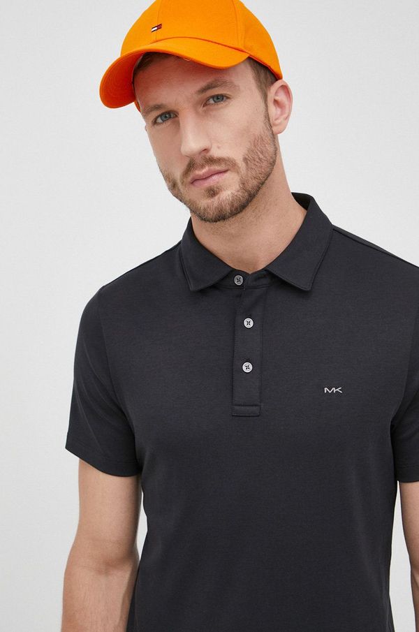 Michael Kors Pamučna polo majica Michael Kors boja: crna, jednobojni model