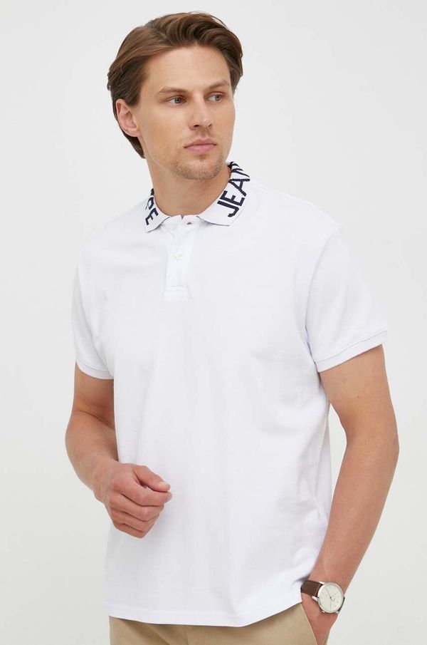 Pepe Jeans Pamučna polo majica Pepe Jeans boja: bijela, s tiskom