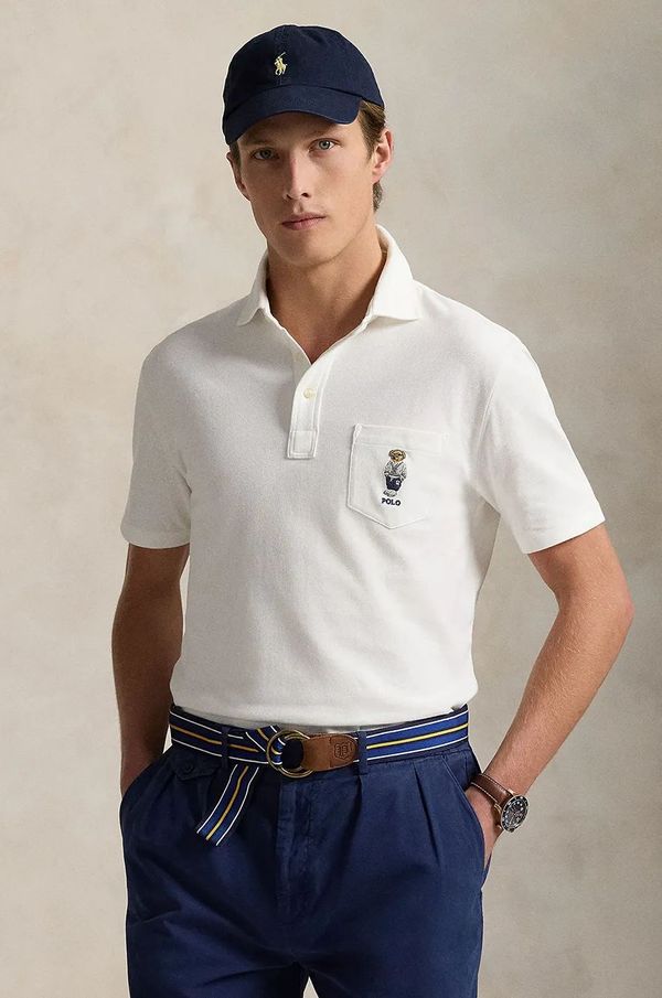 Polo Ralph Lauren Pamučna polo majica Polo Ralph Lauren boja: bijela, bez uzorka, 710963818