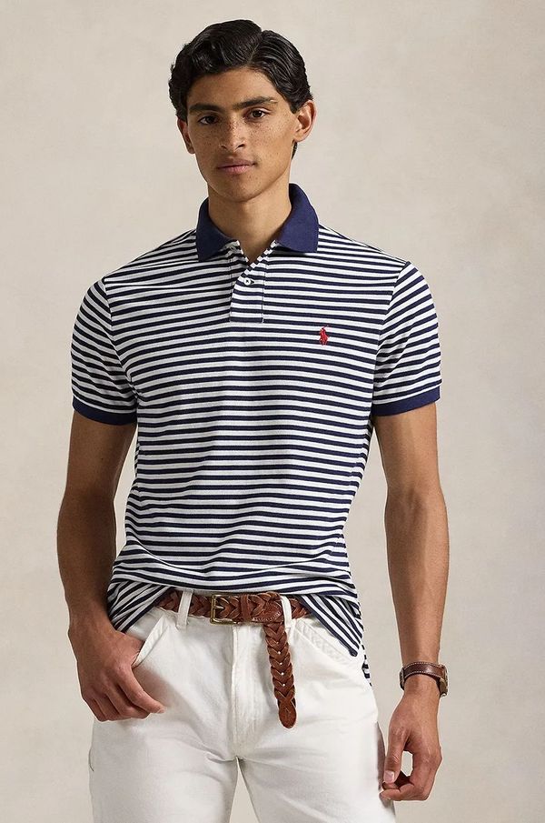 Polo Ralph Lauren Pamučna polo majica Polo Ralph Lauren boja: bijela, s uzorkom, 710956682