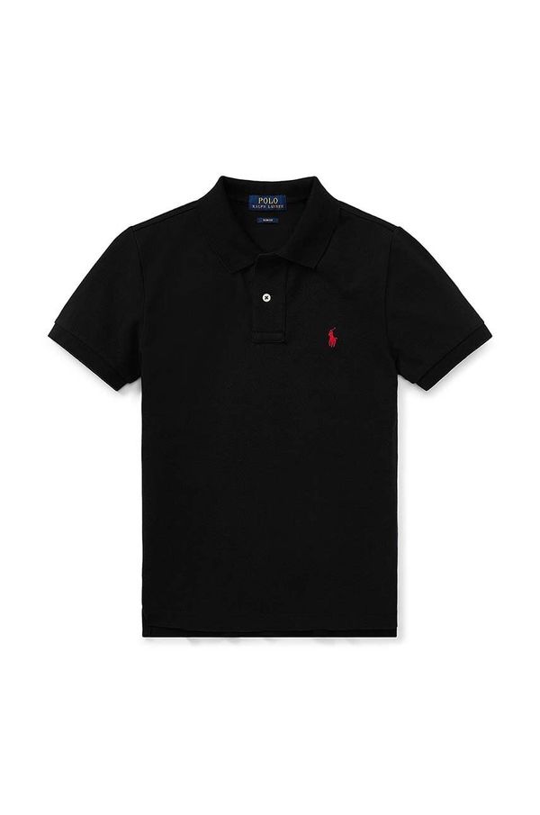 Polo Ralph Lauren Pamučna polo majica Polo Ralph Lauren boja: crna, bez uzorka