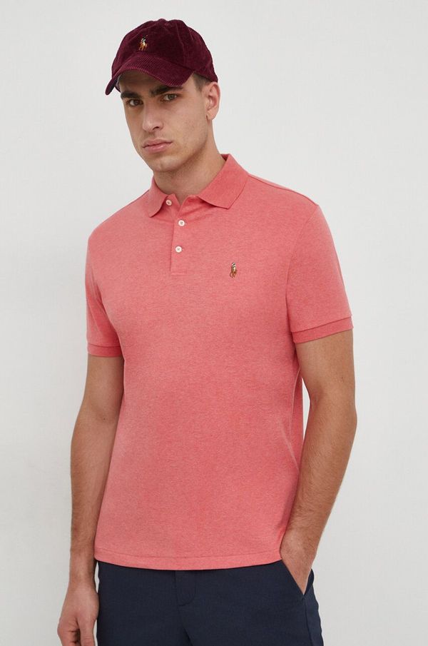 Polo Ralph Lauren Pamučna polo majica Polo Ralph Lauren boja: ružičasta, bez uzorka