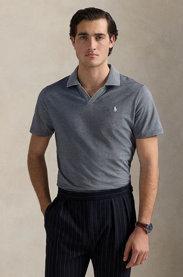 Polo Ralph Lauren Pamučna polo majica Polo Ralph Lauren boja: tamno plava, bez uzorka, 710956819