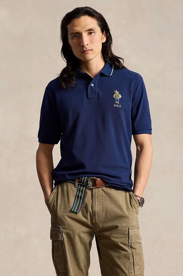Polo Ralph Lauren Pamučna polo majica Polo Ralph Lauren boja: tamno plava, s aplikacijom, 710867574
