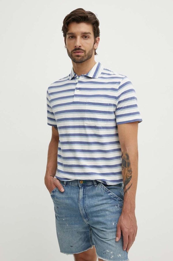 Polo Ralph Lauren Pamučna polo majica Polo Ralph Lauren boja: tamno plava, s uzorkom, 710941993