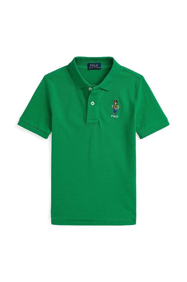 Polo Ralph Lauren Pamučna polo majica Polo Ralph Lauren boja: zelena, bez uzorka, 322952585001
