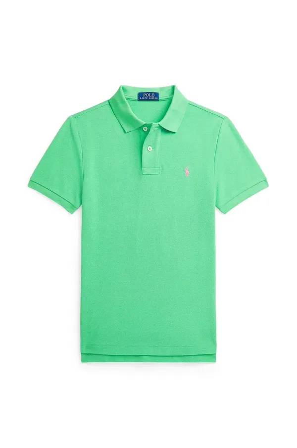 Polo Ralph Lauren Pamučna polo majica Polo Ralph Lauren boja: zelena, bez uzorka, 323708857191