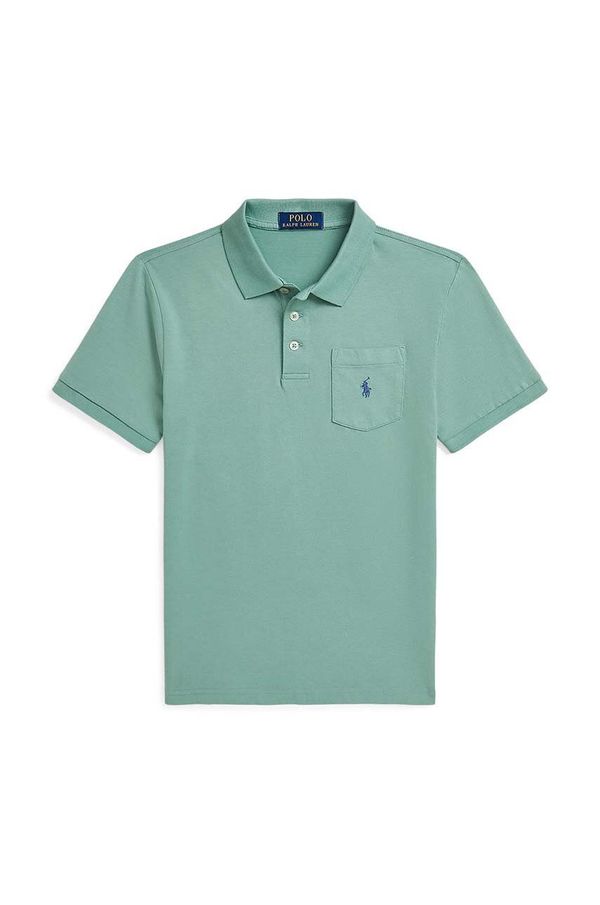 Polo Ralph Lauren Pamučna polo majica Polo Ralph Lauren boja: zelena, bez uzorka, 323942065002