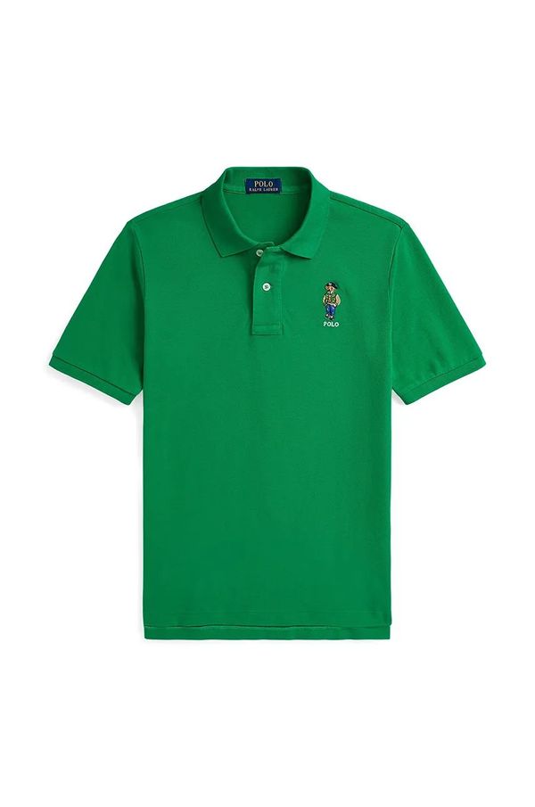 Polo Ralph Lauren Pamučna polo majica Polo Ralph Lauren boja: zelena, bez uzorka, 323952585001