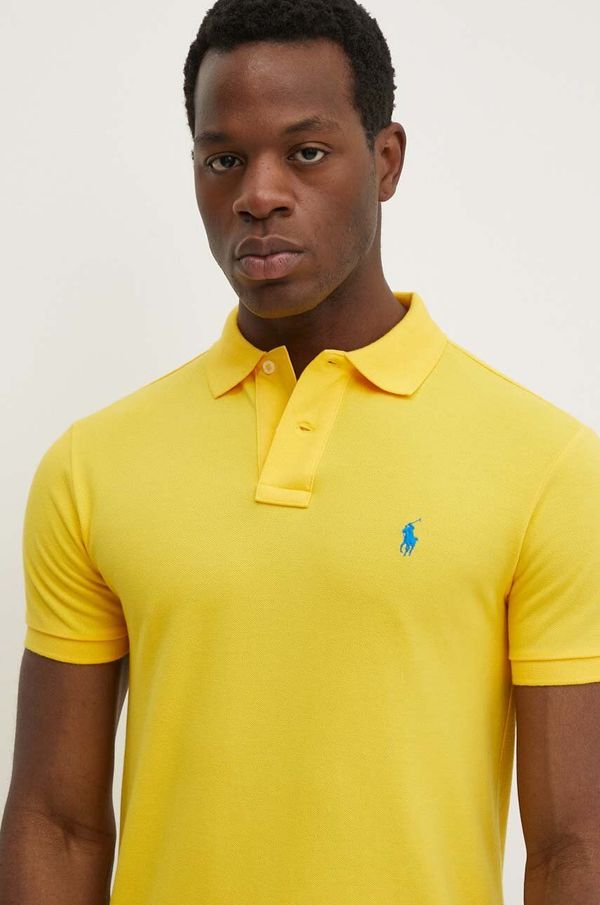 Polo Ralph Lauren Pamučna polo majica Polo Ralph Lauren boja: žuta, bez uzorka, 710795080