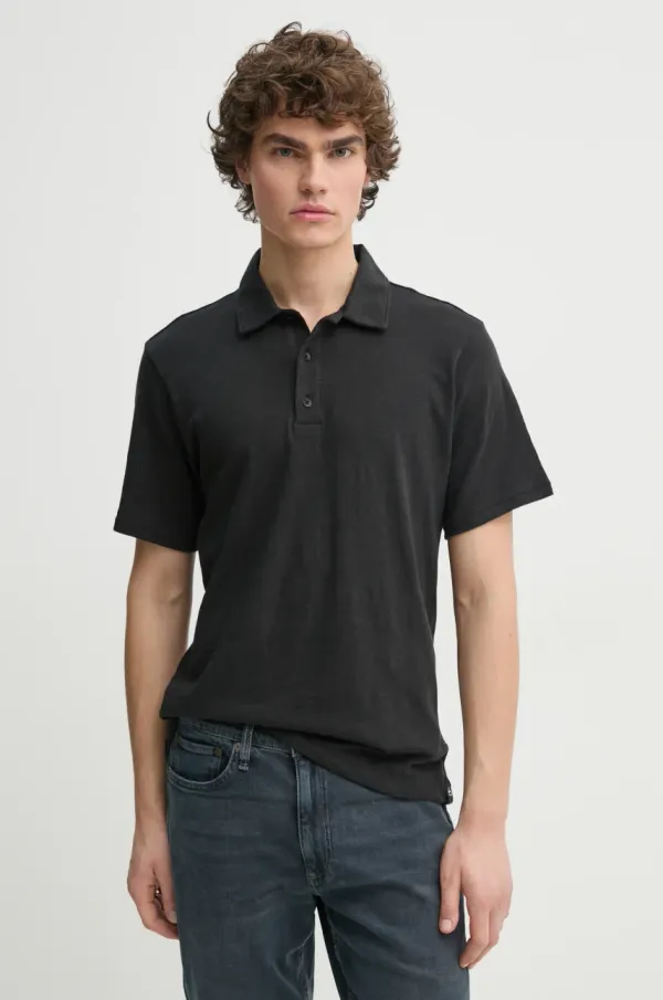 rag & bone Pamučna polo majica Rag & Bone boja: crna, bez uzorka, MBC23FT012CA12