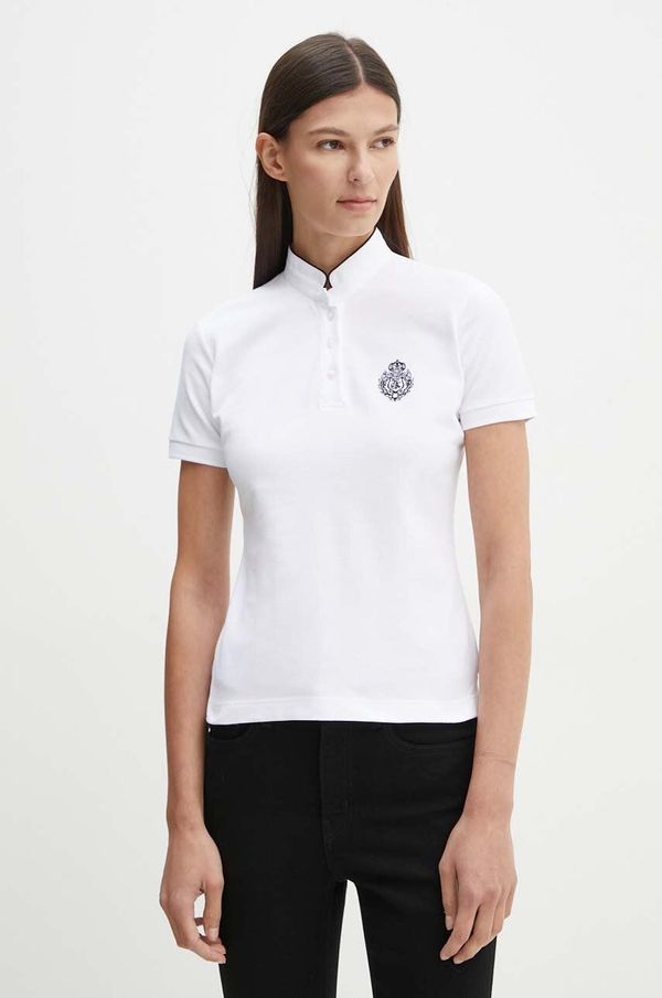 The Kooples Pamučna polo majica The Kooples boja: bijela, FPOC29010K