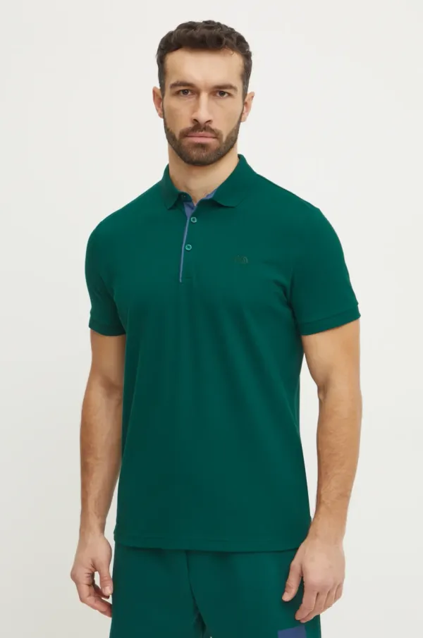 The North Face Pamučna polo majica The North Face Premium Slim boja: zelena, bez uzorka, NF0A8C1N6GI1
