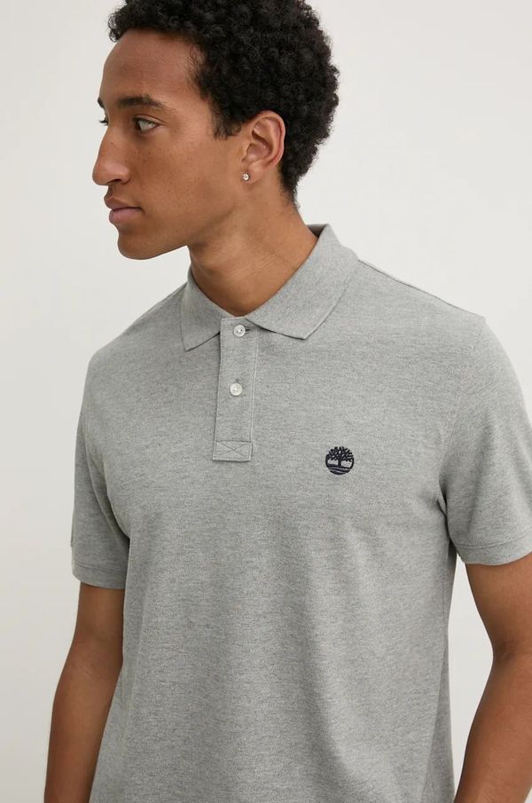 Timberland Pamučna polo majica Timberland boja: siva, melanž, TB0A6VDP0521