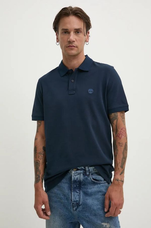 Timberland Pamučna polo majica Timberland boja: tamno plava, bez uzorka, TB0A6VDP4331