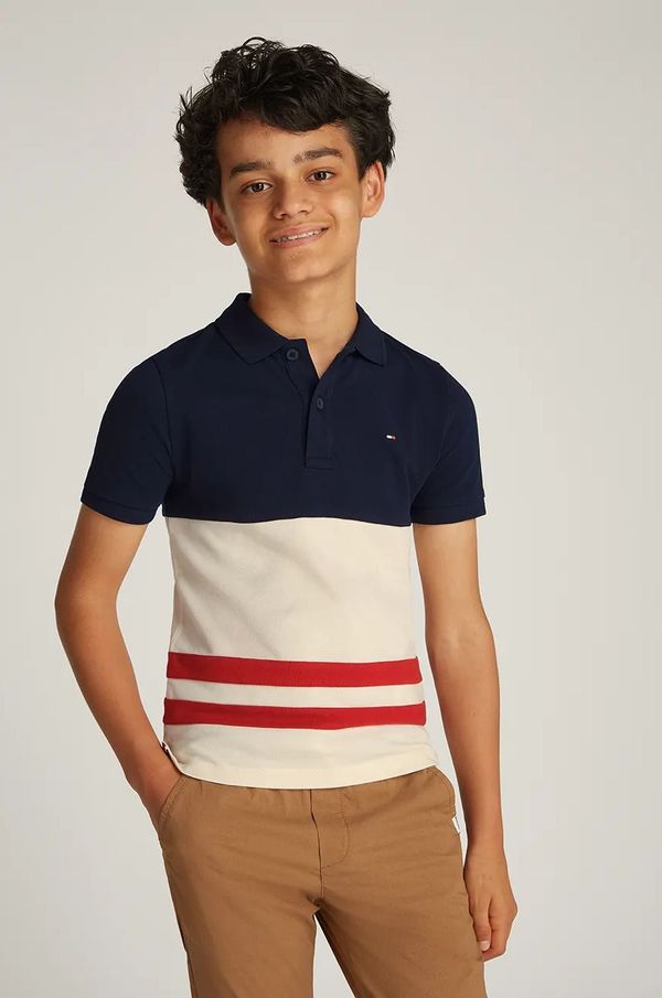 Tommy Hilfiger Pamučna polo majica Tommy Hilfiger boja: bež, s uzorkom, KB0KB09335