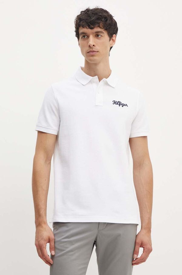 Tommy Hilfiger Pamučna polo majica Tommy Hilfiger boja: bijela, s aplikacijom, MW0MW35603