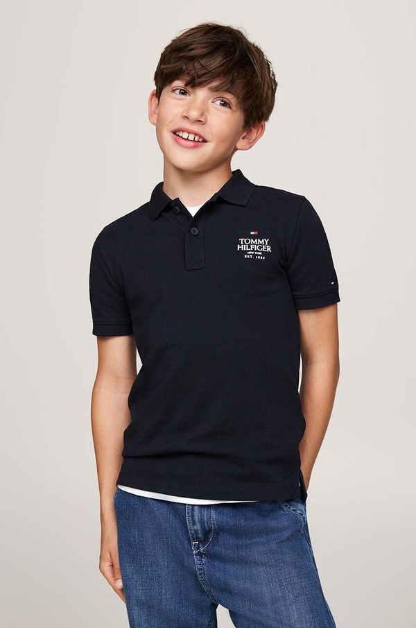 Tommy Hilfiger Pamučna polo majica Tommy Hilfiger boja: tamno plava, s aplikacijom, KB0KB09272
