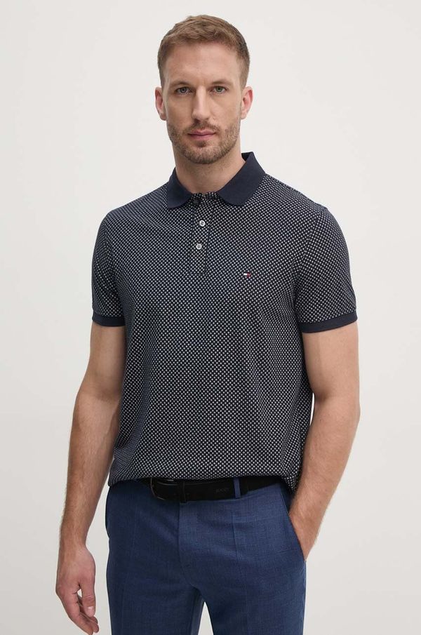 Tommy Hilfiger Pamučna polo majica Tommy Hilfiger boja: tamno plava, s uzorkom, MW0MW33196