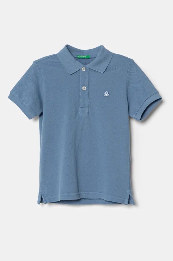 United Colors of Benetton Pamučna polo majica United Colors of Benetton bez uzorka, 3089G3008