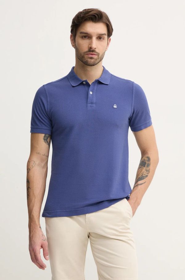 United Colors of Benetton Pamučna polo majica United Colors of Benetton boja: ružičasta, bez uzorka, 3089J3179