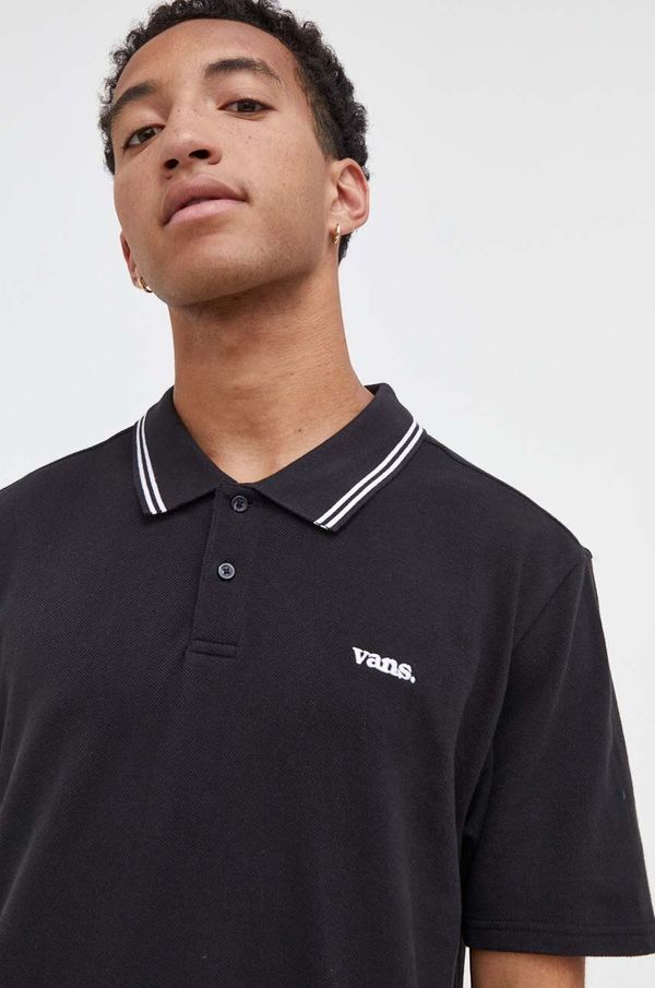 Vans Pamučna polo majica Vans boja: crna, bez uzorka