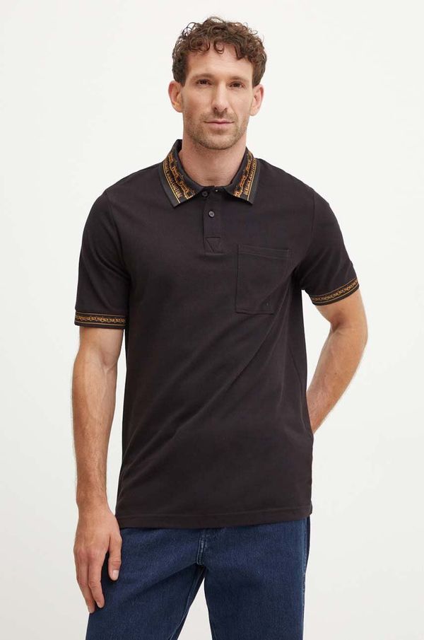 Versace Jeans Couture Pamučna polo majica Versace Jeans Couture boja: crna, 77GAGT04 CJ01T