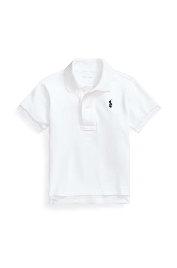 Polo Ralph Lauren Pamučna polo majica za bebe Polo Ralph Lauren boja: bijela, bez uzorka, 320570127001
