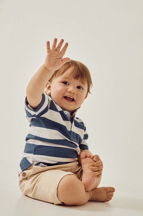 Zippy Pamučna polo majica za bebe zippy boja: tamno plava, s uzorkom