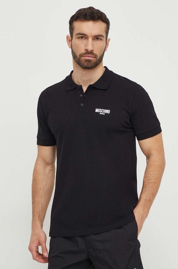 Moschino Underwear Pamučna polo majica za plažu Moschino Underwear boja: crna, s tiskom
