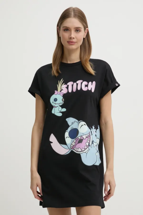 United Colors of Benetton Pamučna spavaćica United Colors of Benetton LILO&STITCH boja: crna, pamučna, 30963C01E