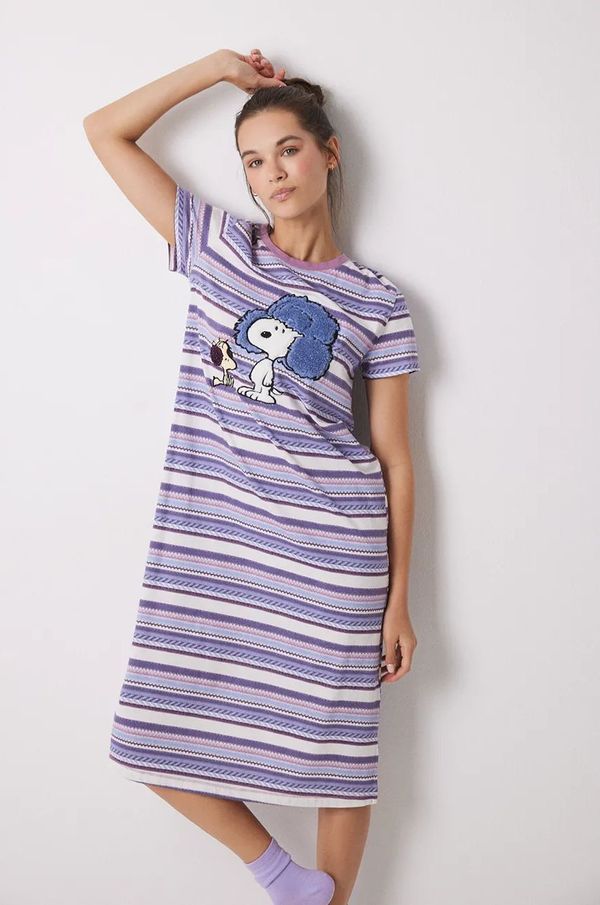 women'secret Pamučna spavaćica women'secret SNOOPY boja: ljubičasta, pamučna, 4448054