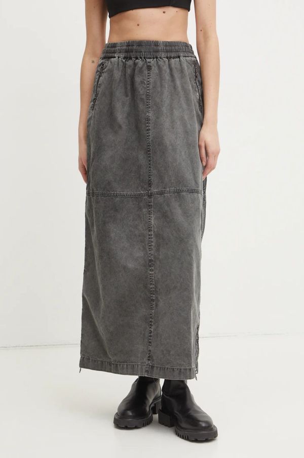 Diesel Pamučna suknja Diesel O-HAZEL-Q2 SKIRT boja: siva, maxi, ravna, A17384.0NJBP