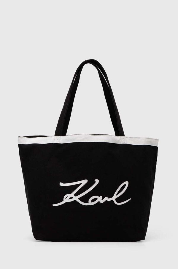 Karl Lagerfeld Pamučna torba Karl Lagerfeld boja: crna, 245W3853