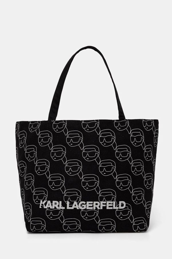 Karl Lagerfeld Pamučna torba Karl Lagerfeld boja: crna, A1W50023