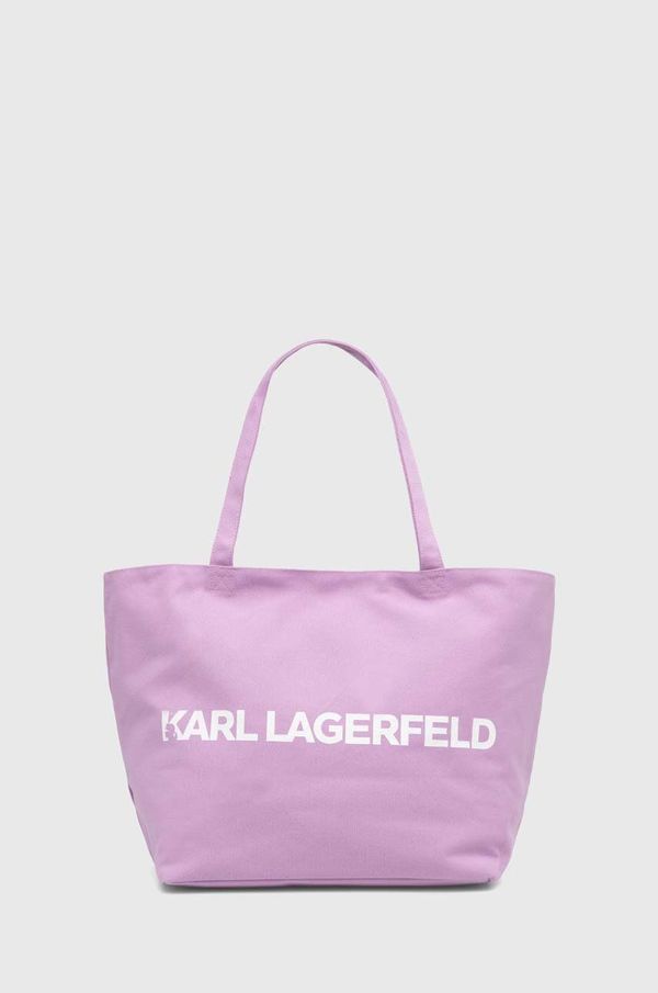 Karl Lagerfeld Pamučna torba Karl Lagerfeld boja: ljubičasta