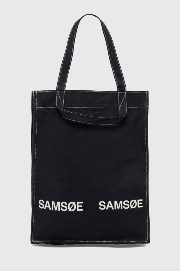 Samsoe Samsoe Pamučna torba Samsoe Samsoe boja: crna