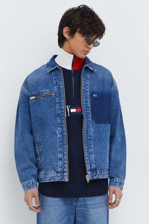 Tommy Jeans Pamučna traper jakna Tommy Jeans boja: tamno plava, za prijelazno razdoblje