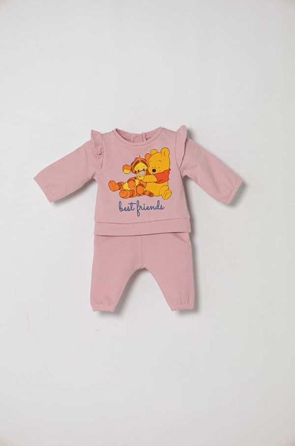 Zippy Pamučna trenirka za bebe zippy x Disney boja: ružičasta